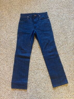 Classic Western Wrangler Dark Blue Cowboy Cut Original Fit Jeans 32x32